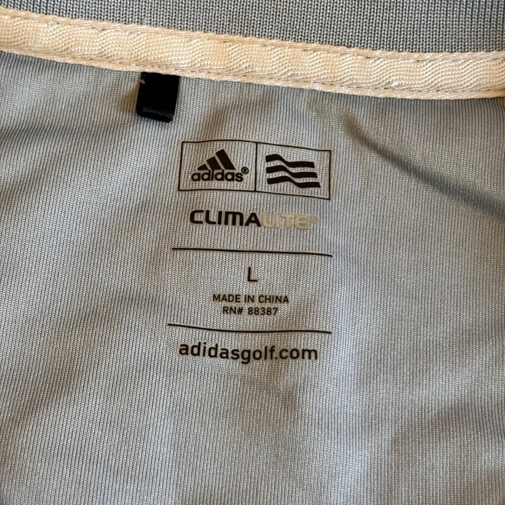 Adidas ClimaLite Golf Polo Shirt Mens L Blue Striped Athletic Preppy Casual‎
